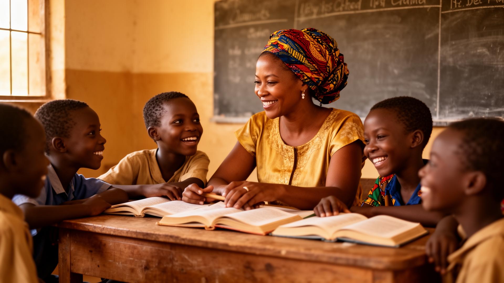 Teacher with pupils